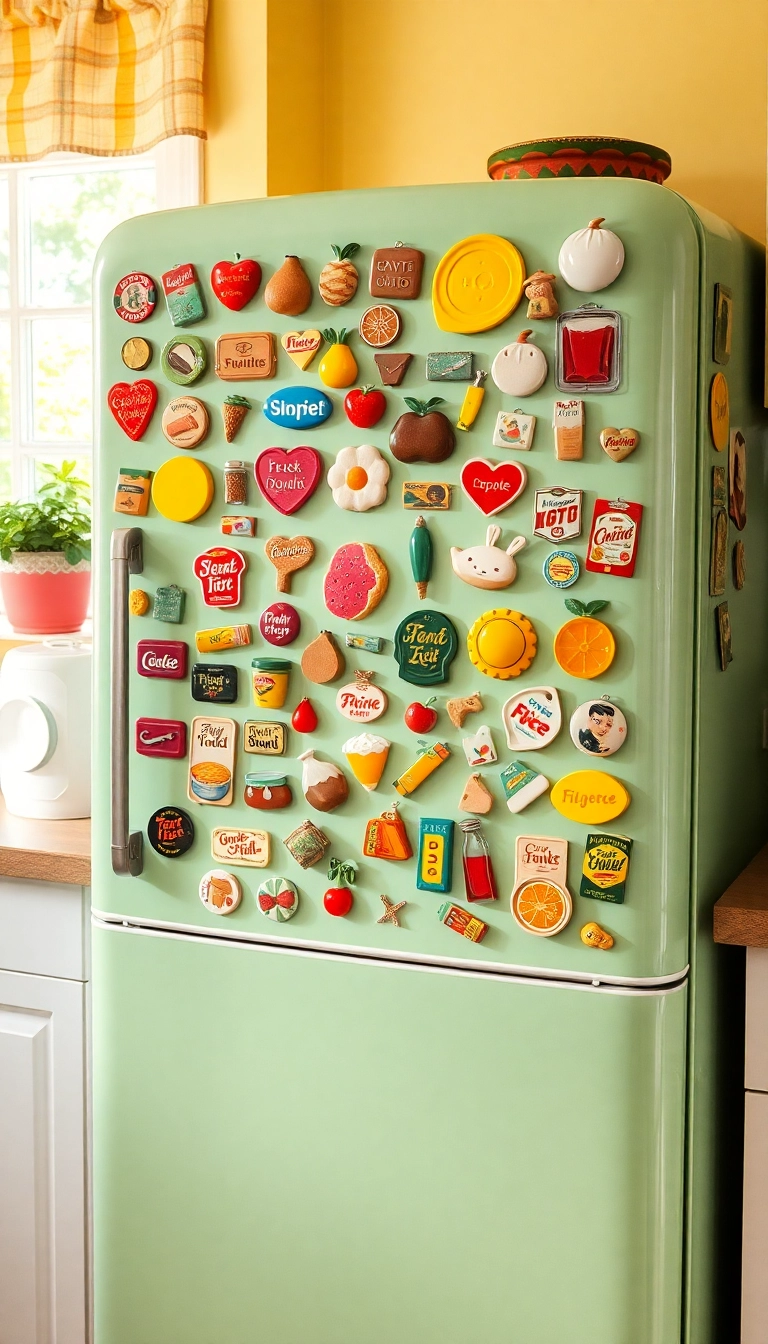 31 Kitschy Kitchen Inspo Ideas That’ll Make You Smile Every Time You Cook! - 2. Retro Fridge Magnet Gallery