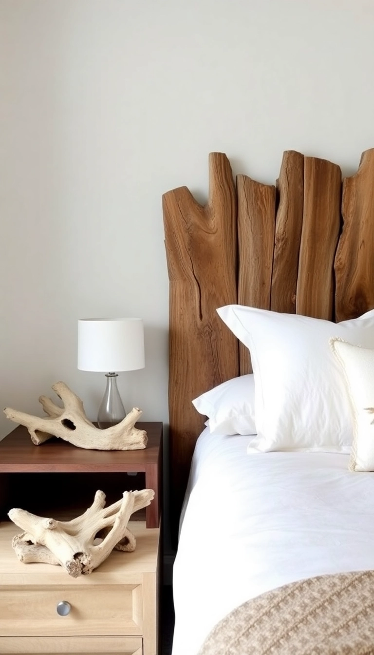 24 Coastal Bedroom Ideas That'll Make You Feel Like You're on Permanent Vacation! - 4. Driftwood Decor