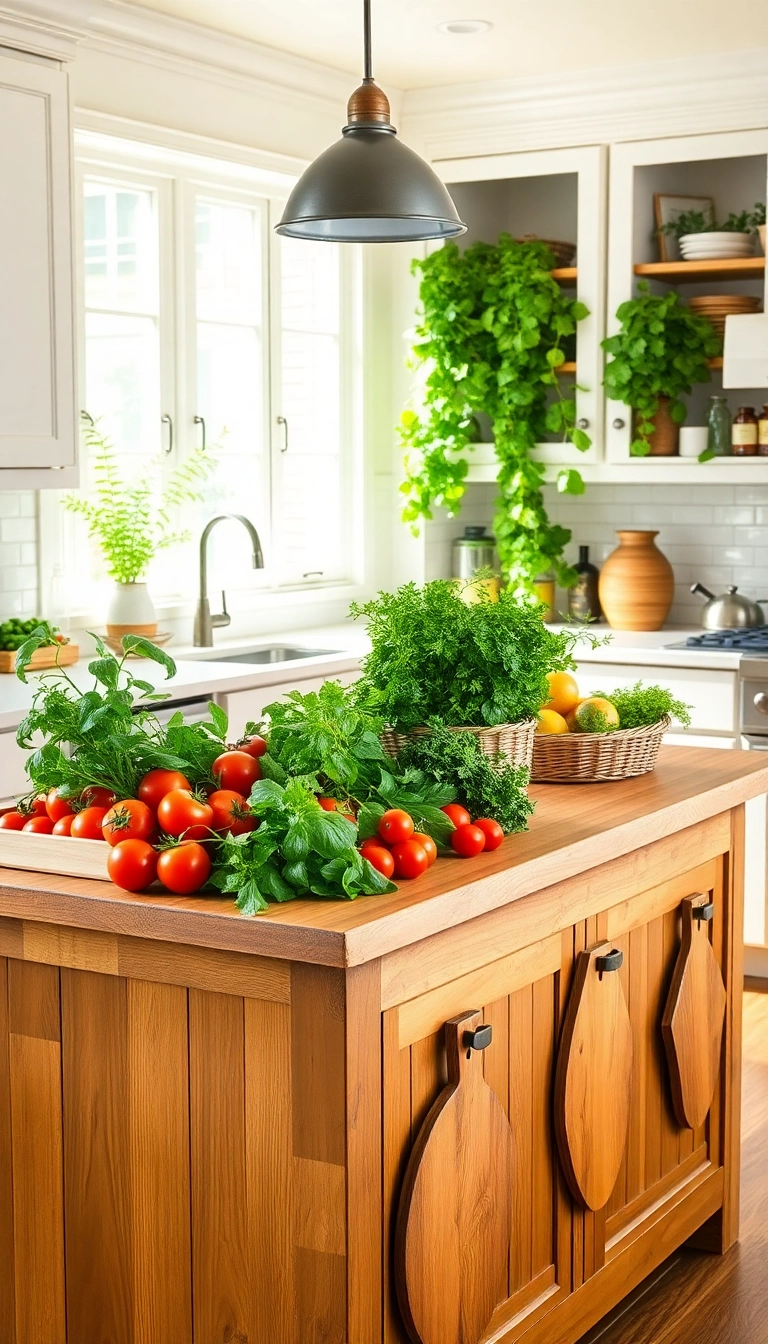 25 Butcher Block Island Ideas That Will Transform Your Kitchen into a Chef's Paradise! - 7. Farm-to-Table Freshness