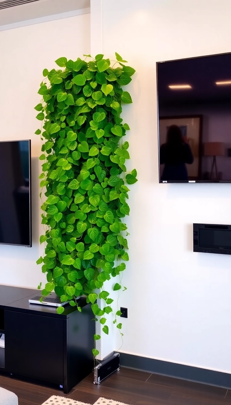 23 TV Wall Decor Ideas That'll Make Your Living Room Shine Like Never Before! - 14. Plant Wall