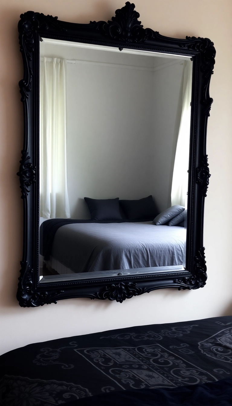 26 Dark Feminine Bedroom Ideas That Will Make You Feel Like a Queen! - 9. Mysterious Mirrors