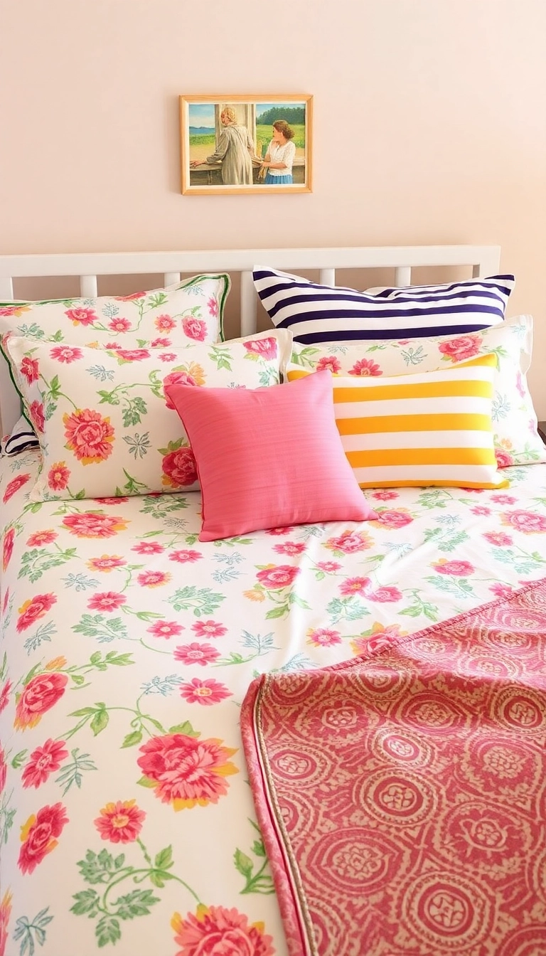 32 Bedding Inspo Ideas That'll Turn Your Bedroom into a Dreamy Oasis! - 13. Pattern Play