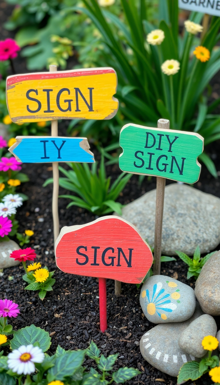 26 DIY Backyard Landscaping Makeovers That'll Transform Your Outdoor Space (You Won't Believe #15!) - 20. DIY Garden Signage