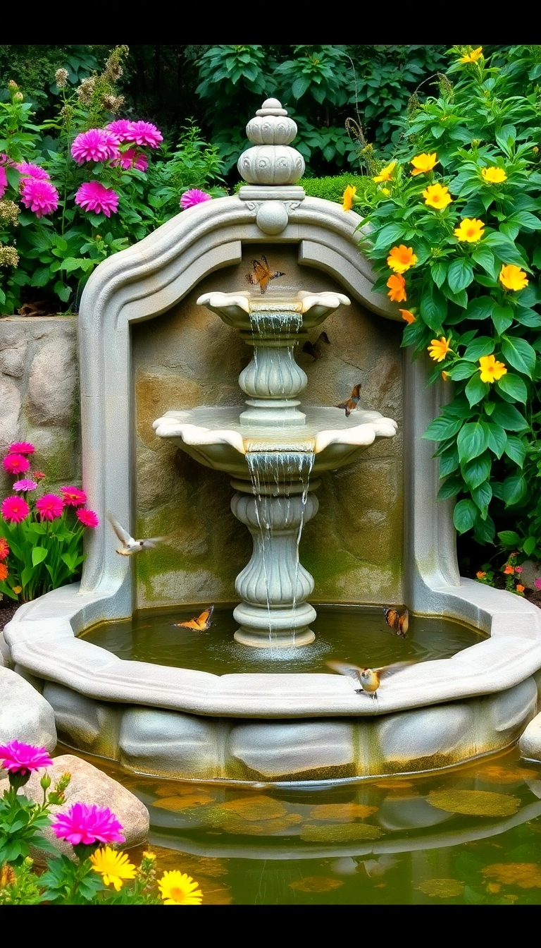 22 Mediterranean Front Yard Landscaping Ideas That Will Make Your Neighbors Envious! - 6. Rustic Water Features