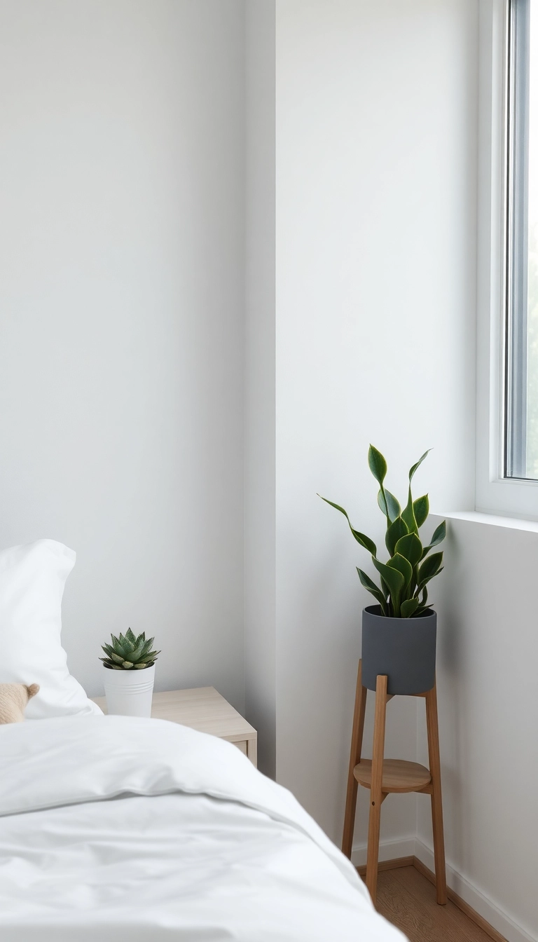 22 Minimalist Bedroom Inspiration Ideas That Will Transform Your Space! - 8. Greenery Accents