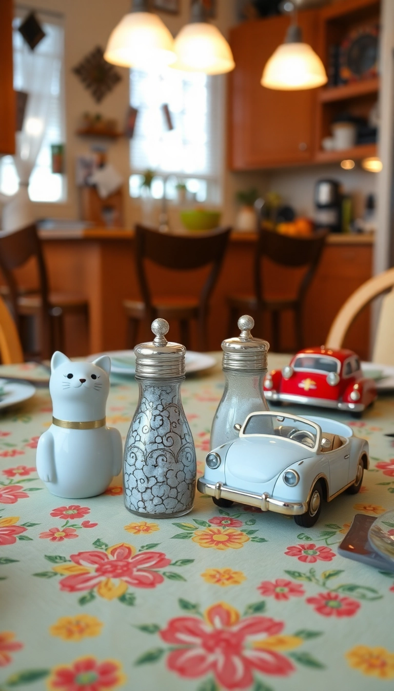 31 Kitschy Kitchen Inspo Ideas That’ll Make You Smile Every Time You Cook! - 4. Quirky Salt and Pepper Shakers