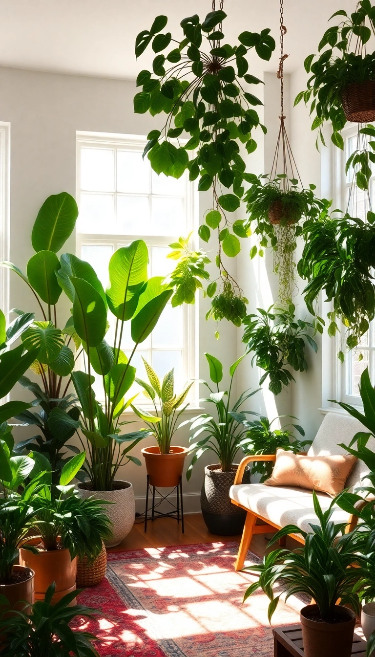 23 Boho Living Room Ideas to Transform Your Space into a Cozy Oasis (You Won't Believe #6!) - 5. Indoor Plants Galore