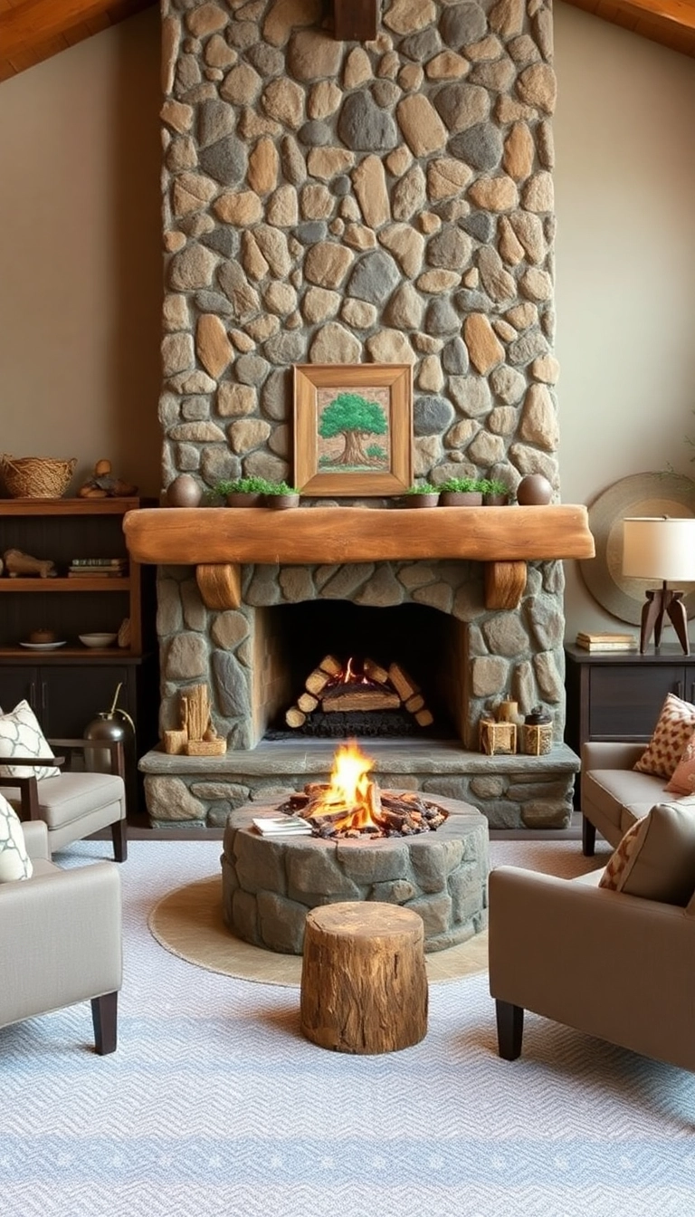 27 Fireplace Ideas for Your Living Room That Will Make You Fall in Love Again! - 17. Outdoor-Inspired Fireplaces