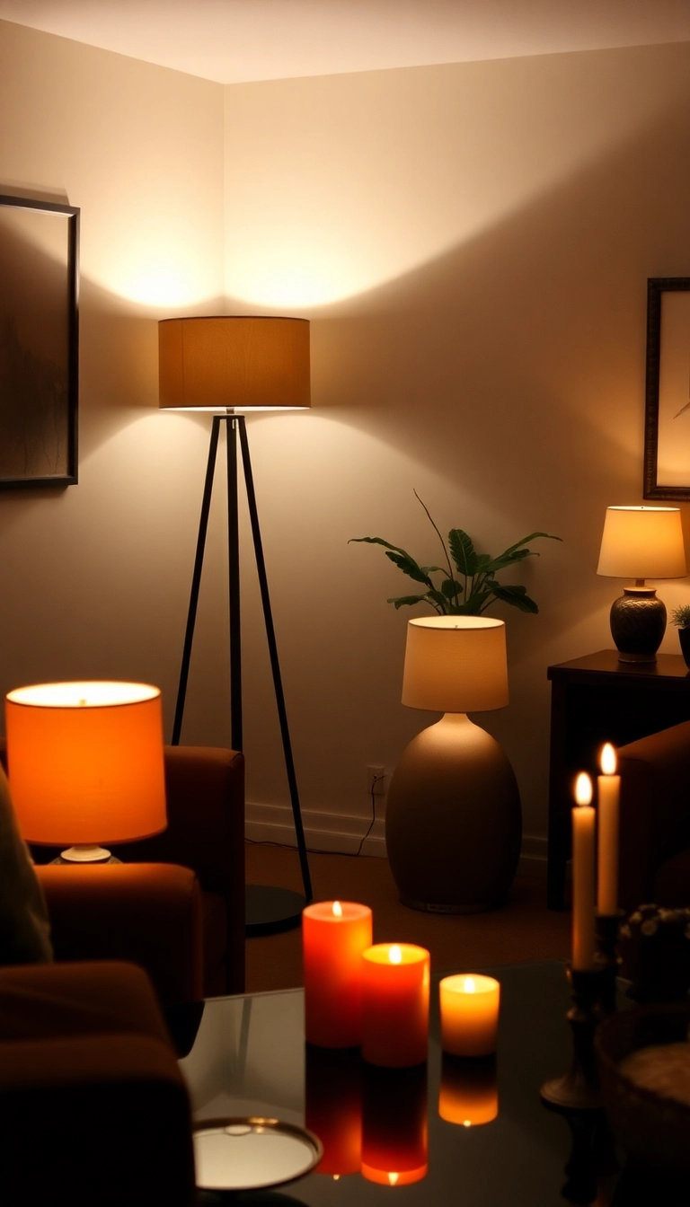 27 Moody Romantic Home Decor Ideas to Set the Perfect Ambiance Tonight! - 15. Layered Lighting