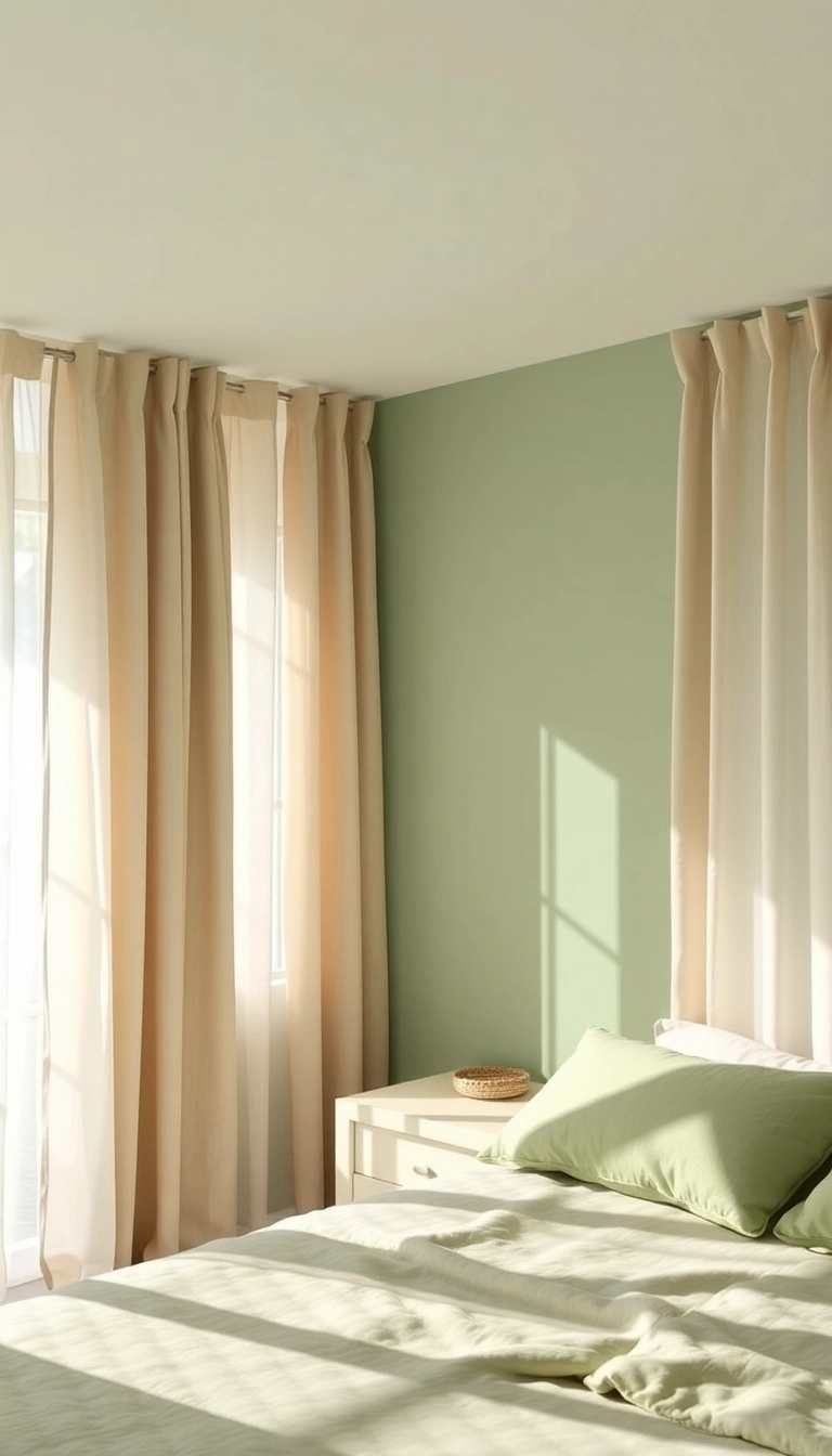 20 Sage Green Bedroom Ideas That'll Transform Your Space into a Serene Retreat! - 13. Window Treatments