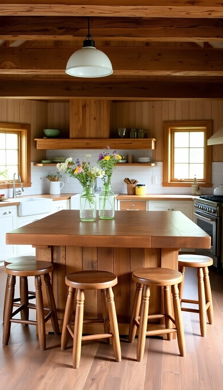 25 Butcher Block Island Ideas That Will Transform Your Kitchen into a Chef's Paradise! - 1. Rustic Farmhouse Charm