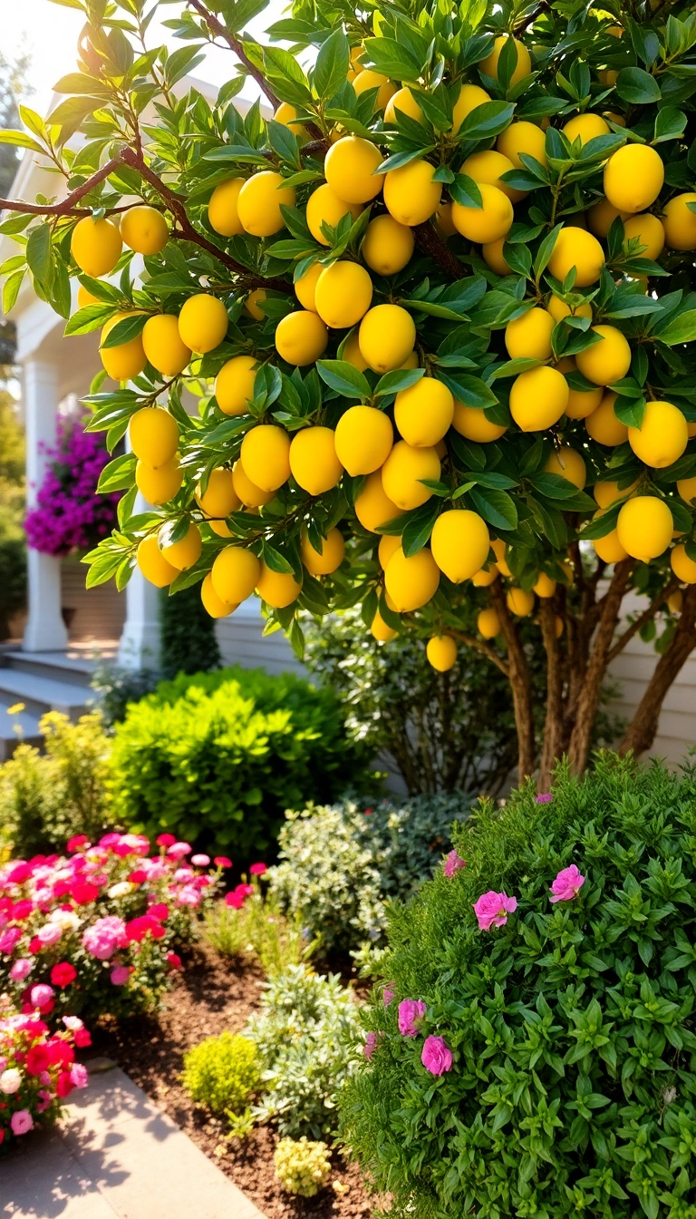 22 Mediterranean Front Yard Landscaping Ideas That Will Make Your Neighbors Envious! - 16. Fragrant Citrus Trees