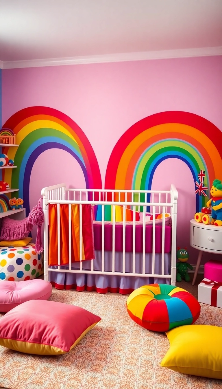 26 Baby Girl Nursery Ideas That'll Make You Say 'Aww!' (You Won't Believe #14!) - 13. Colorful Rainbow