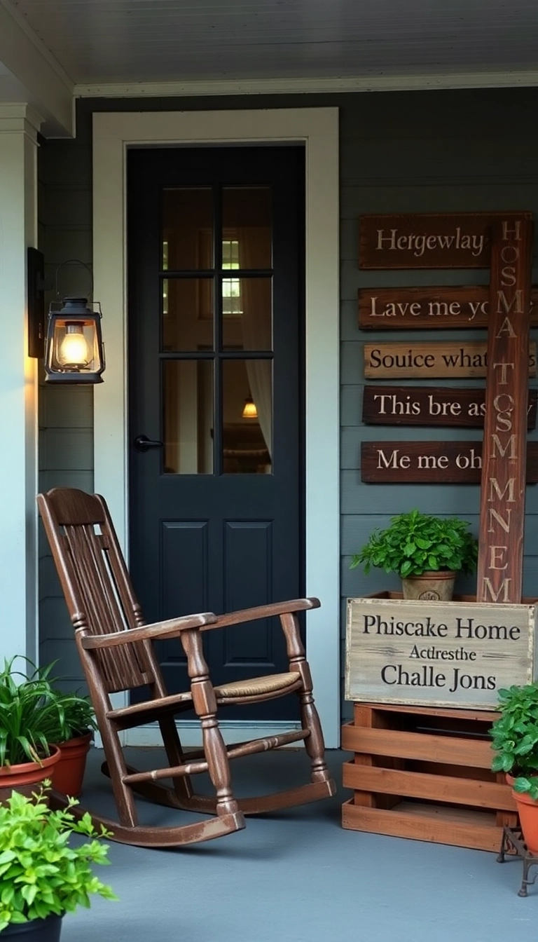 23 Southern Front Porch Ideas for Every Season (Don't Miss #5!) - 8. Vintage Farmhouse Charm