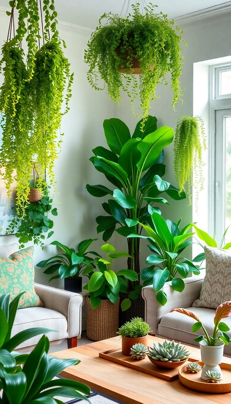 28 Bohemian Living Room Ideas That Will Make You Dream of Lazy Afternoons! - 4. Indoor Plants for Fresh Vibes