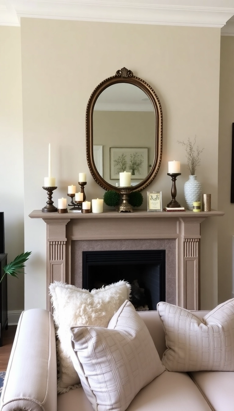 27 Fireplace Ideas for Your Living Room That Will Make You Fall in Love Again! - 12. Elegant Mantel Decor