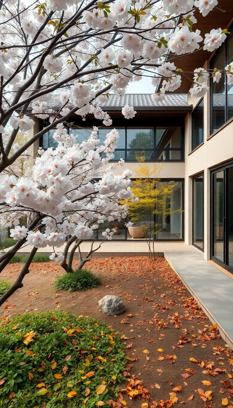 28 Modern Japanese Homes With Courtyard Gardens That Redefine Serenity! - 10. Seasonal Inspirations