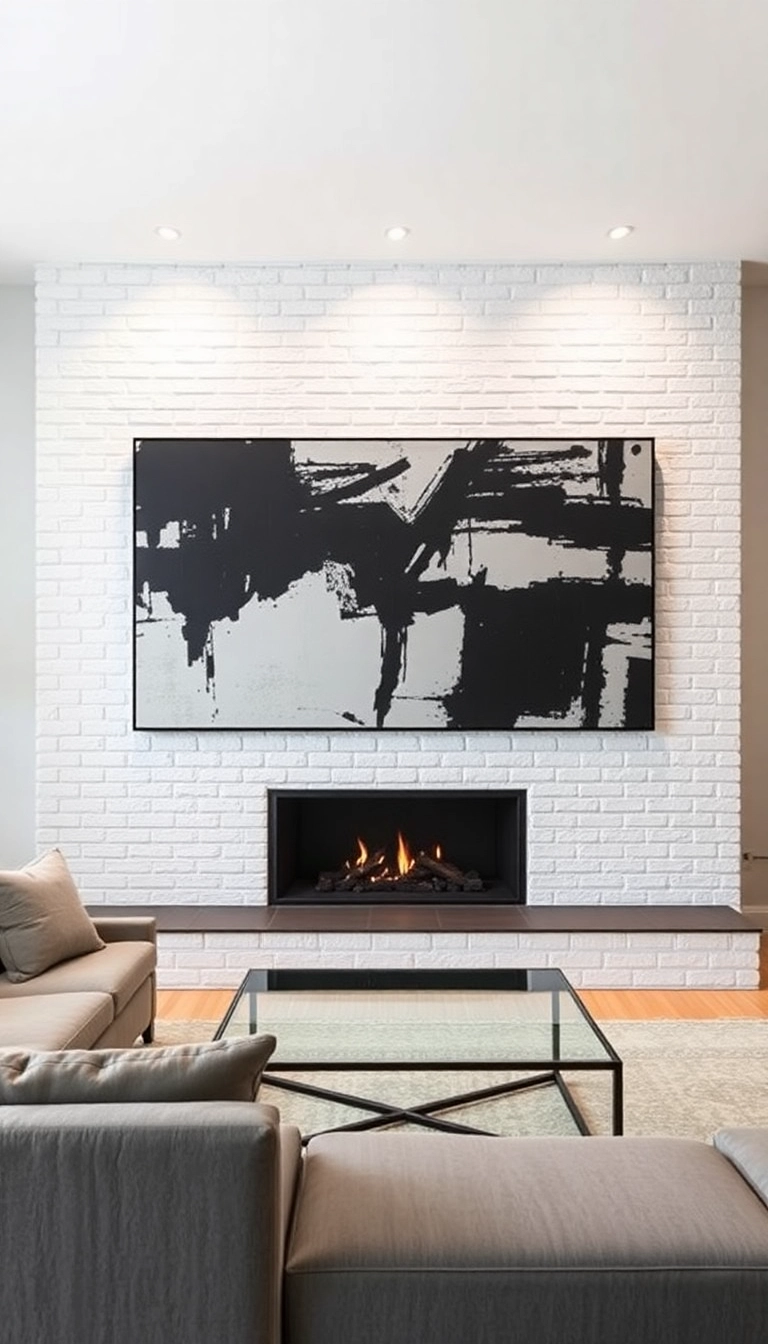 25 Stunning White Brick Fireplace Ideas to Transform Your Living Room (Wait Until You See #10!) - 2. Modern Minimalism