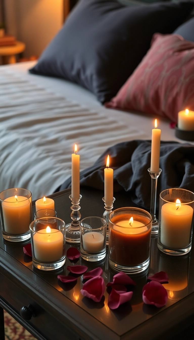 24 Moody Romantic Bedroom Ideas That Will Make You Feel Like You're in a Love Story! - 2. Candlelit Ambiance