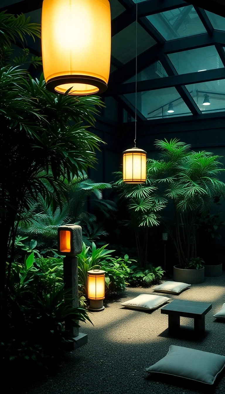 22 Japanese Style Indoor Gardens That Will Bring Zen to Your Home! - 11. Japanese Lanterns and Lighting