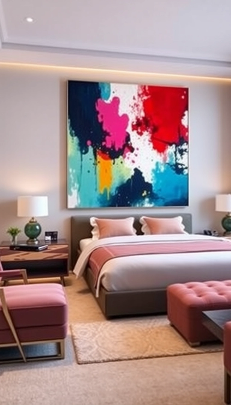 29 Luxurious Bedroom Ideas That'll Make You Feel Like Royalty! - 5. Artistic Wall Decor