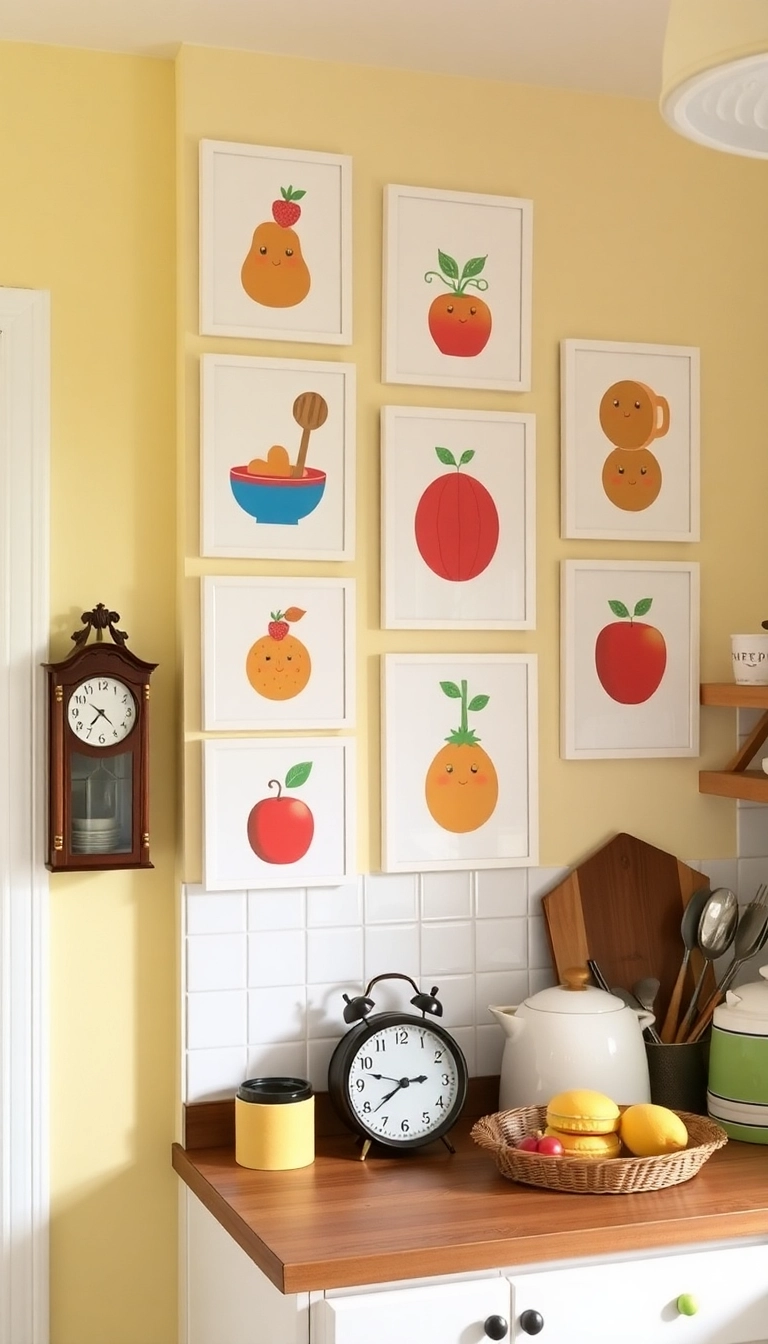 31 Kitschy Kitchen Inspo Ideas That’ll Make You Smile Every Time You Cook! - 7. Whimsical Wall Art