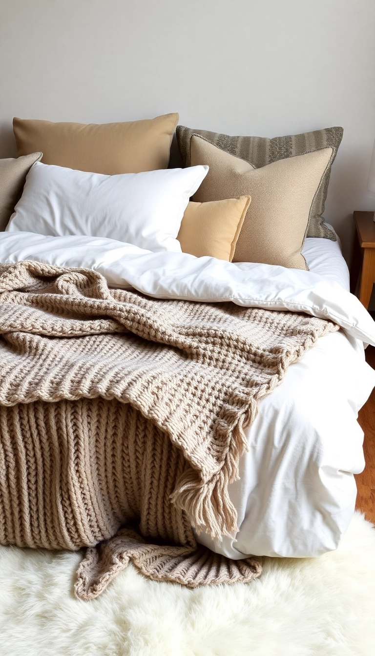 27 Rustic Farmhouse Bedroom Ideas That'll Make You Want to Snooze All Day! - 4. Layered Textures