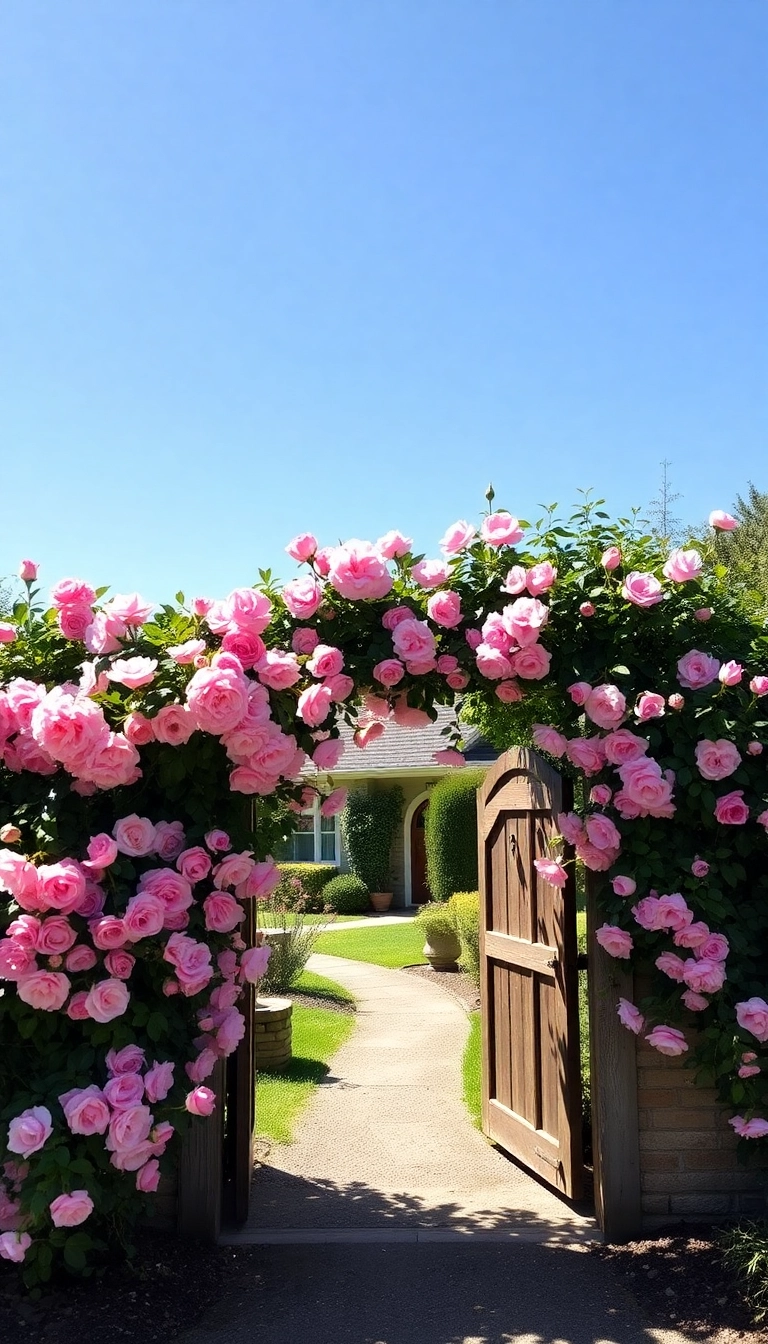 26 Tiny Front Garden Ideas That'll Make Your Neighbors Envious! - 20. Climbing Roses