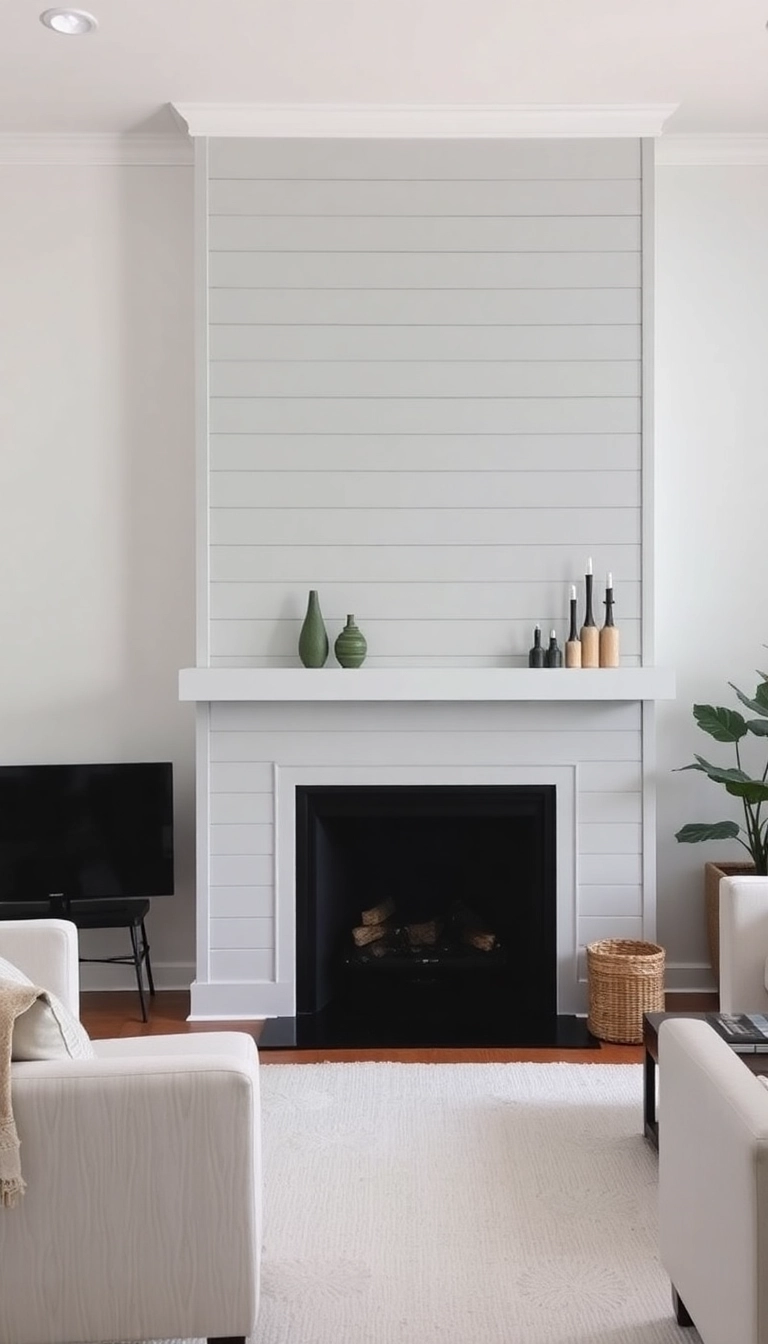 28 Stunning Shiplap Fireplace Ideas That'll Transform Your Living Space! - 9. Minimalist Shiplap