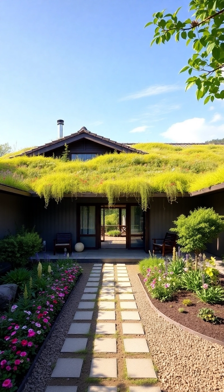 28 Modern Japanese Homes With Courtyard Gardens That Redefine Serenity! - 9. Green Roof Gardens