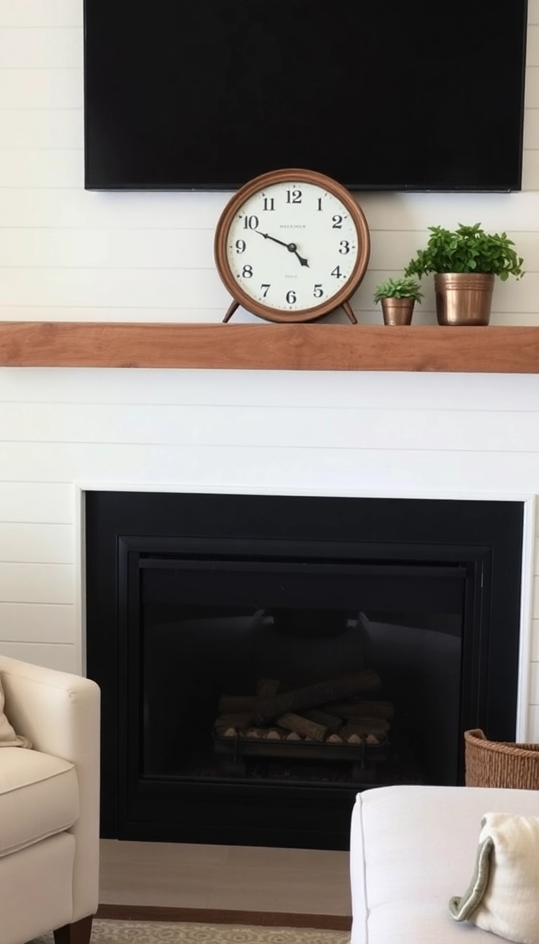 28 Stunning Shiplap Fireplace Ideas That'll Transform Your Living Space! - 1. Classic White Shiplap