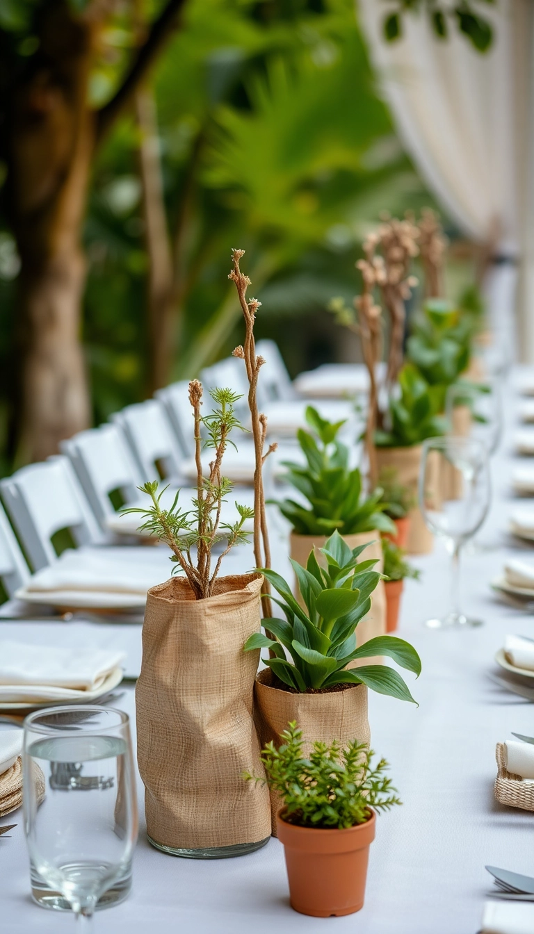 27 Backyard Wedding Decor Ideas That'll Make Your Big Day Unforgettable! - 21. Eco-Friendly Decor