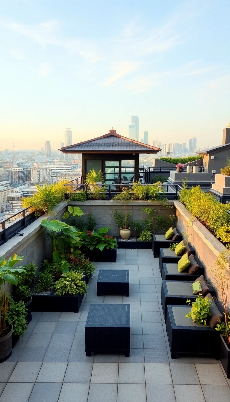 25 Japanese Courtyard Homes That'll Transform Your Outdoor Living Experience (You Won't Believe #12!) - 12. You Won't Believe This: Rooftop Gardens