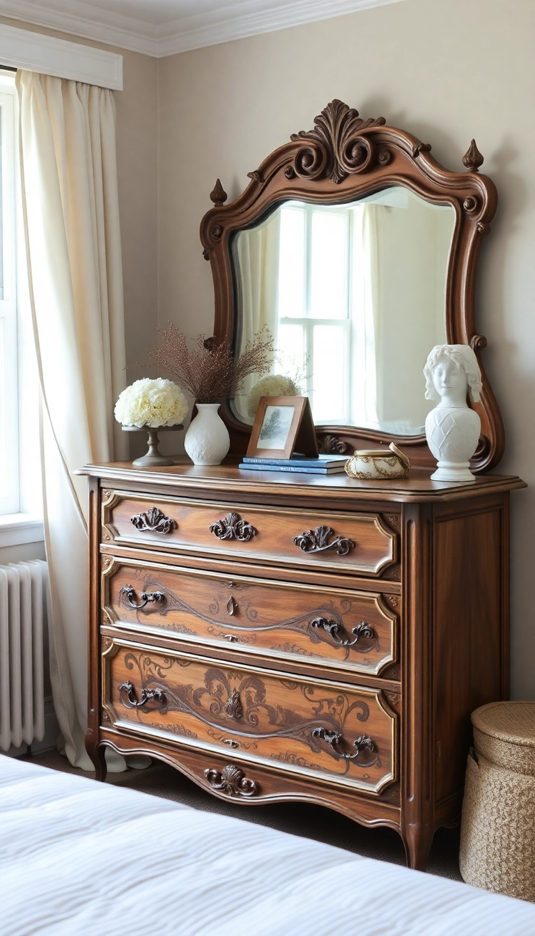 28 Neutral Bedroom Ideas That'll Make You Feel Like You're on Cloud 9! - 16. Vintage Finds