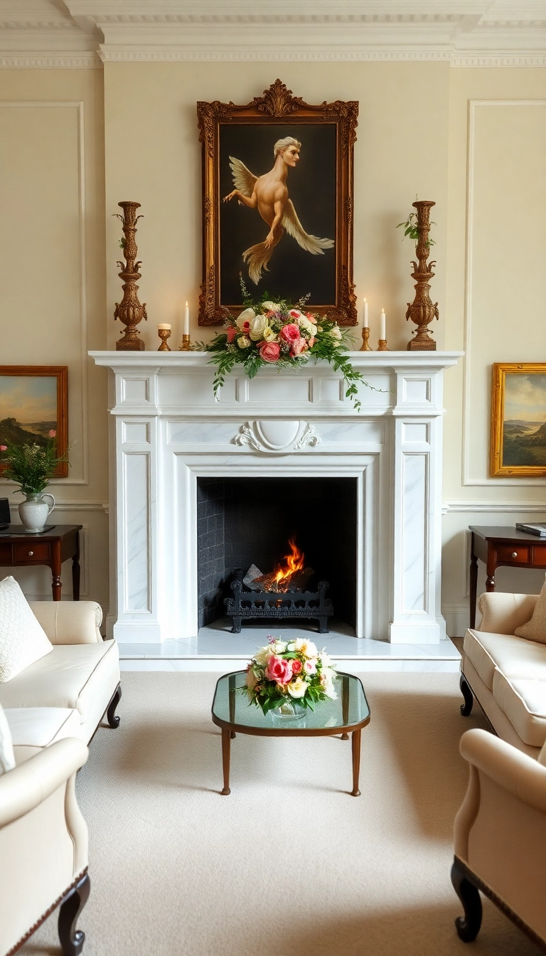 27 Fireplace Ideas for Your Living Room That Will Make You Fall in Love Again! - 7. Classic White Marble