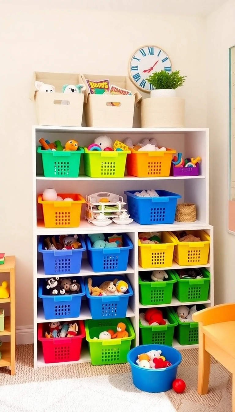 21 Dollar Store Organizing Ideas to Transform Your Home - 16. Tidy Toy Storage