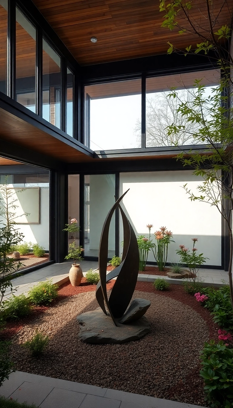 28 Modern Japanese Homes With Courtyard Gardens That Redefine Serenity! - 8. Artistic Elements