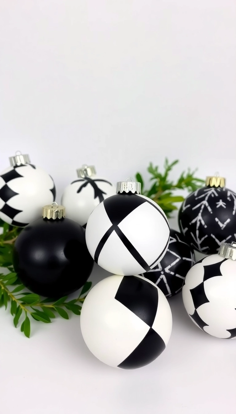 20 Hand Painted Bauble Ideas That Will Transform Your Home Decor Instantly! - 2. Geometric Wonders