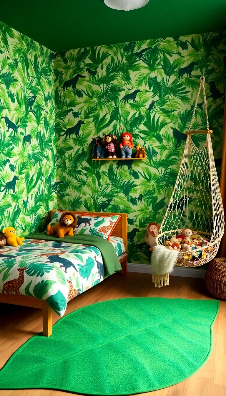 24 Preteen Boys Bedroom Ideas That’ll Make Him Feel Like a King! - 1. Adventure Awaits with a Jungle Theme