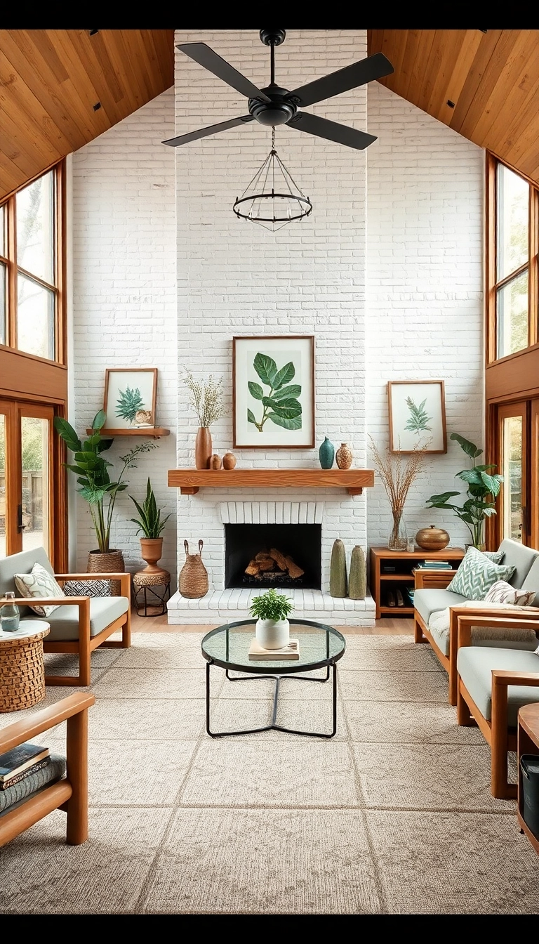 25 Stunning White Brick Fireplace Ideas to Transform Your Living Room (Wait Until You See #10!) - 16. Outdoor-Inspired