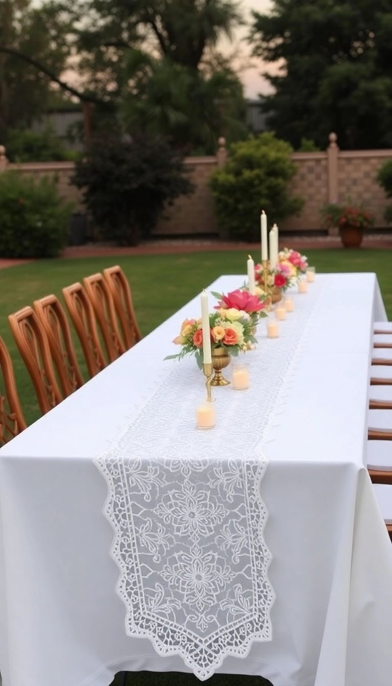 27 Backyard Wedding Decor Ideas That'll Make Your Big Day Unforgettable! - 9. Table Runners