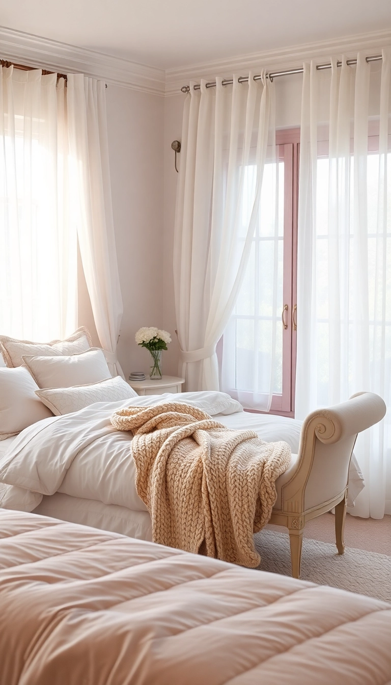 28 French Girl Inspired Bedrooms That Will Make You Feel Like You're in Paris! - 1. Cozy Pastels and Textures