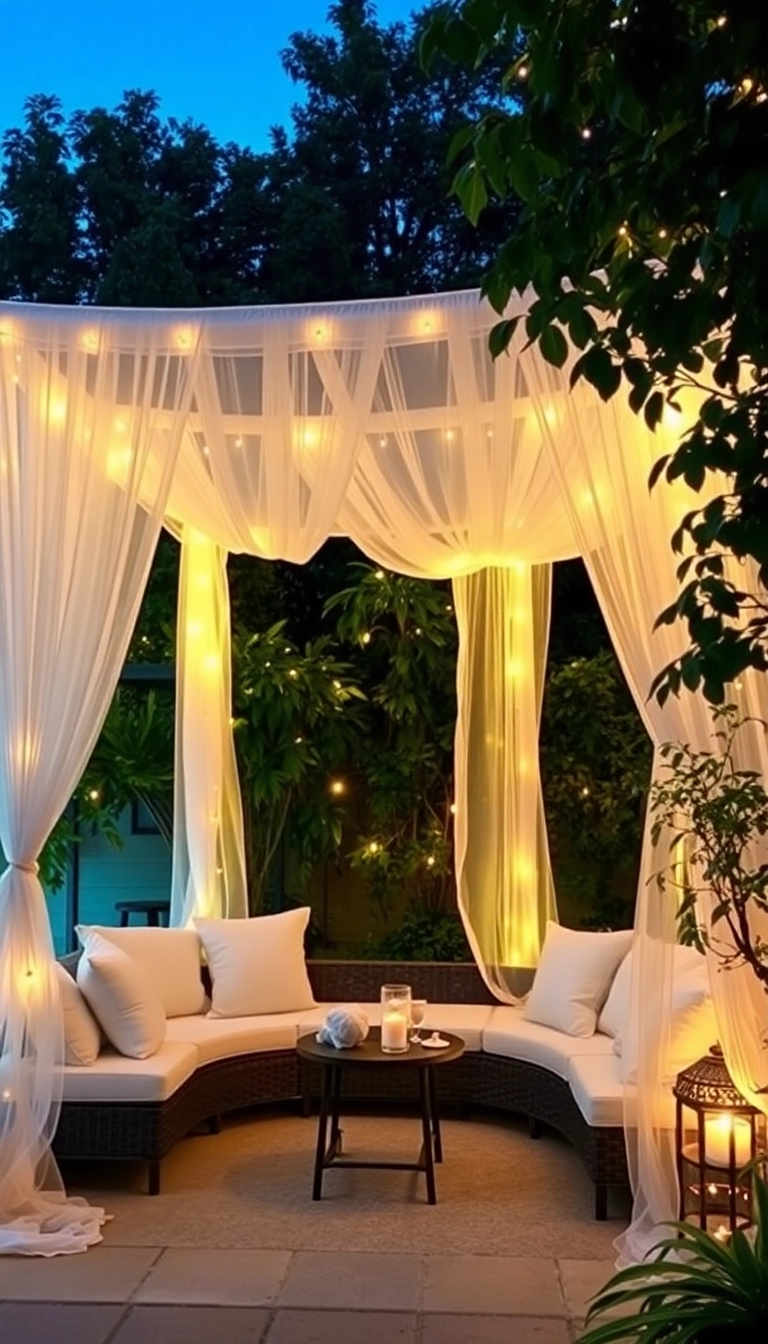 22 Patio Decorating Ideas That Will Transform Your Outdoor Space into a Dream Oasis! - 8. Romantic Canopy Retreat