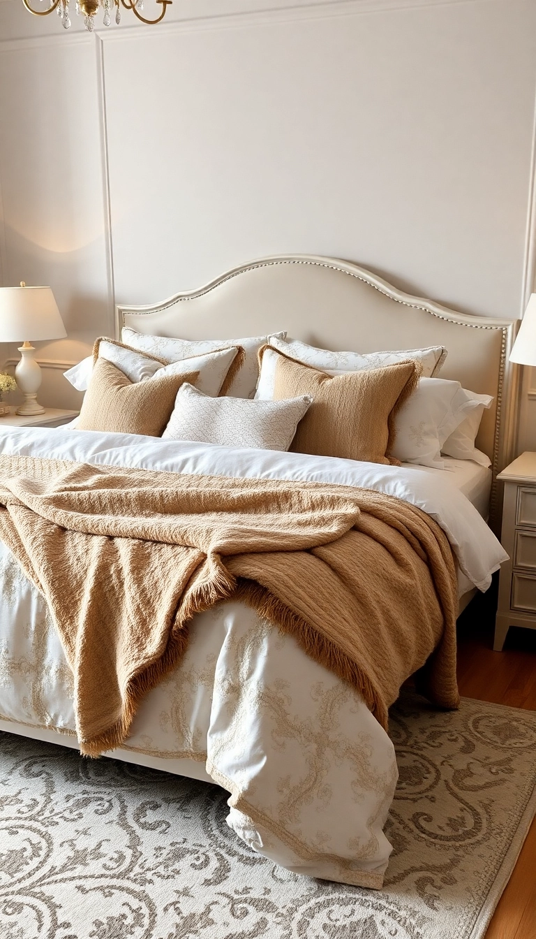 28 Master Bedrooms For Couples Ideas That Will Ignite Your Romance! - 14. Elegant Bedding Layers