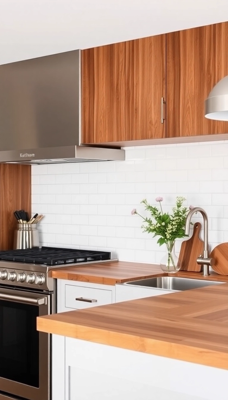 22 Stunning Backsplash Ideas to Pair with Butcher Block Countertops (You'll Love #15!) - 1. Classic White Subway Tiles