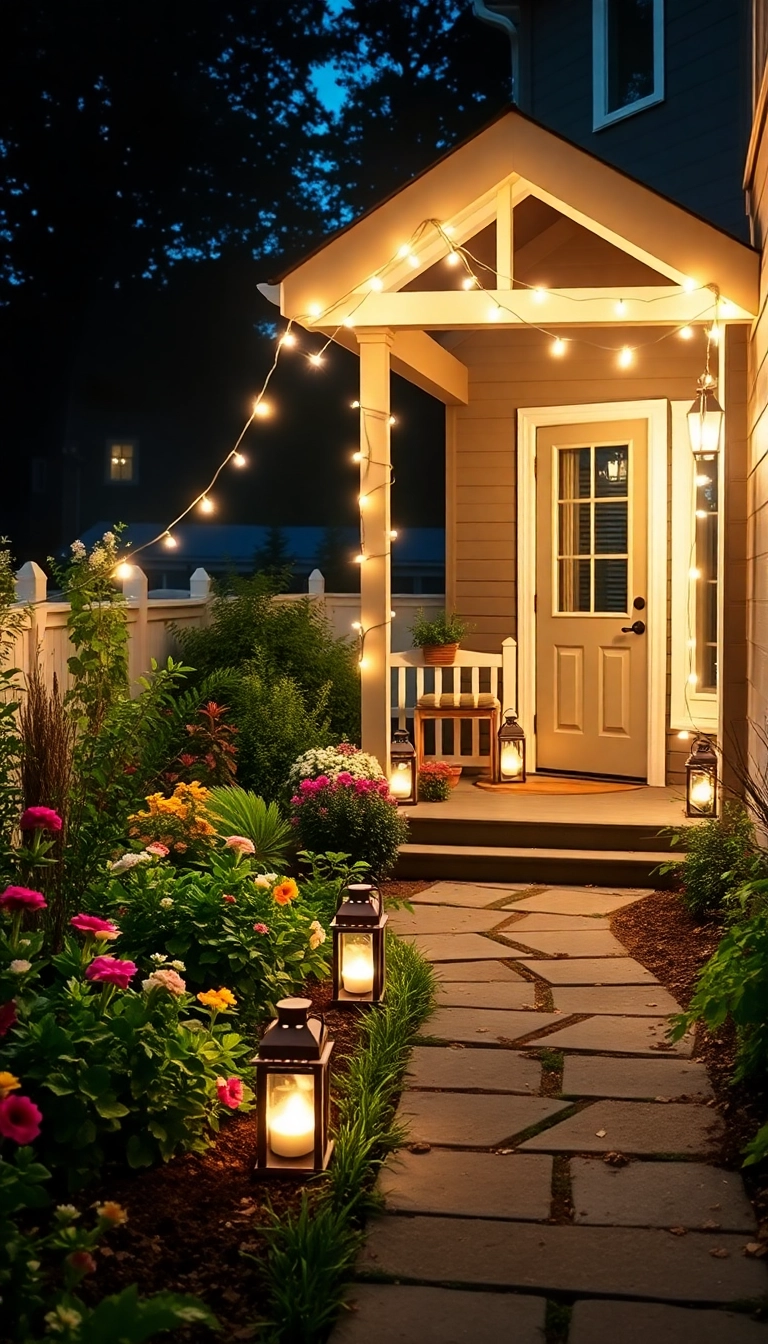 26 Tiny Front Garden Ideas That'll Make Your Neighbors Envious! - 8. Creative Lighting