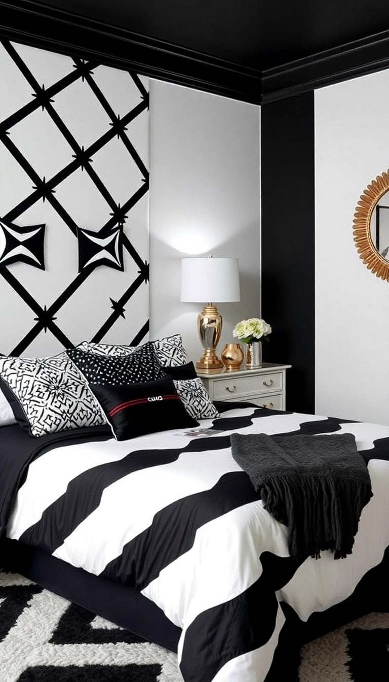 29 Teen Bedroom Design Ideas That'll Make You Want to Redecorate Immediately! - 11. Black and White Elegance