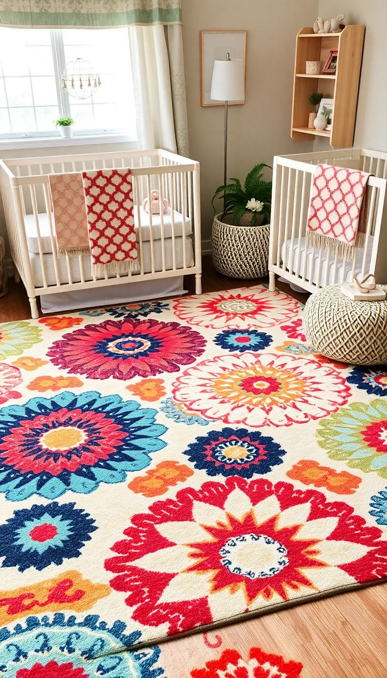 24 Boho Nursery Room Decor Ideas That Will Make You Say 'I Need This!' - 21. Statement Rugs