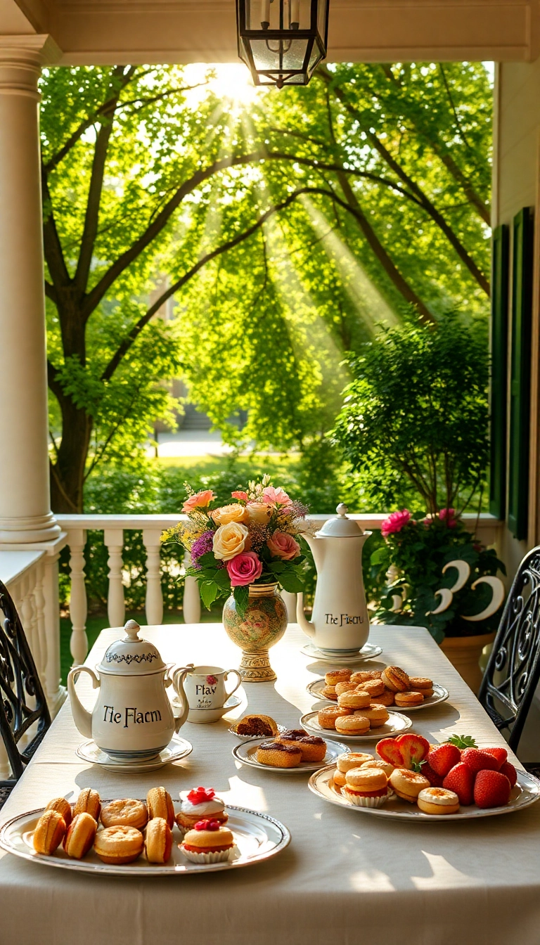 23 Southern Front Porch Ideas for Every Season (Don't Miss #5!) - 7. Elegant Tea Party Setup