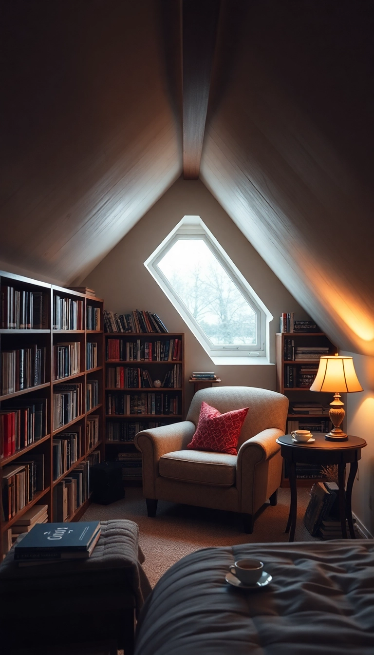 26 Attic Bedroom Angled Ceilings Ideas You Never Knew You Needed! - 1. Cozy Reading Nook